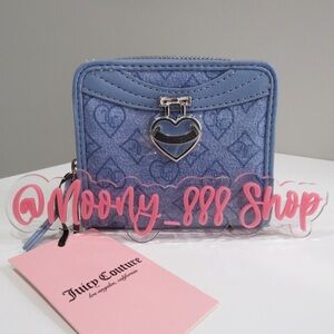 Juicy Couture Precious Moments Small Zip Around Wallet - Blue